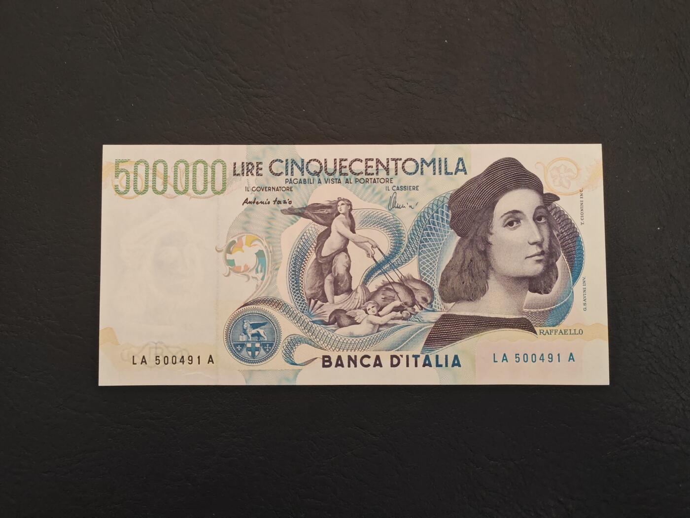 意大利 1997年 500000里拉 纸币 全新UNC 意大利 1997年 500000里拉 纸币 全新UNC