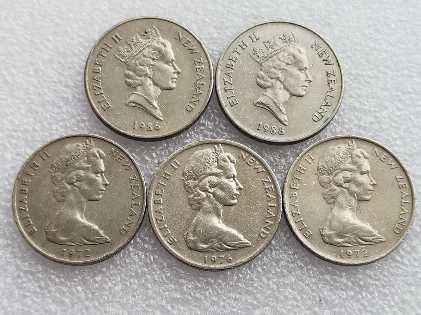 第一海外回流一元起拍收藏 散集专场 第136期. 新西兰几维鸟20分 5枚