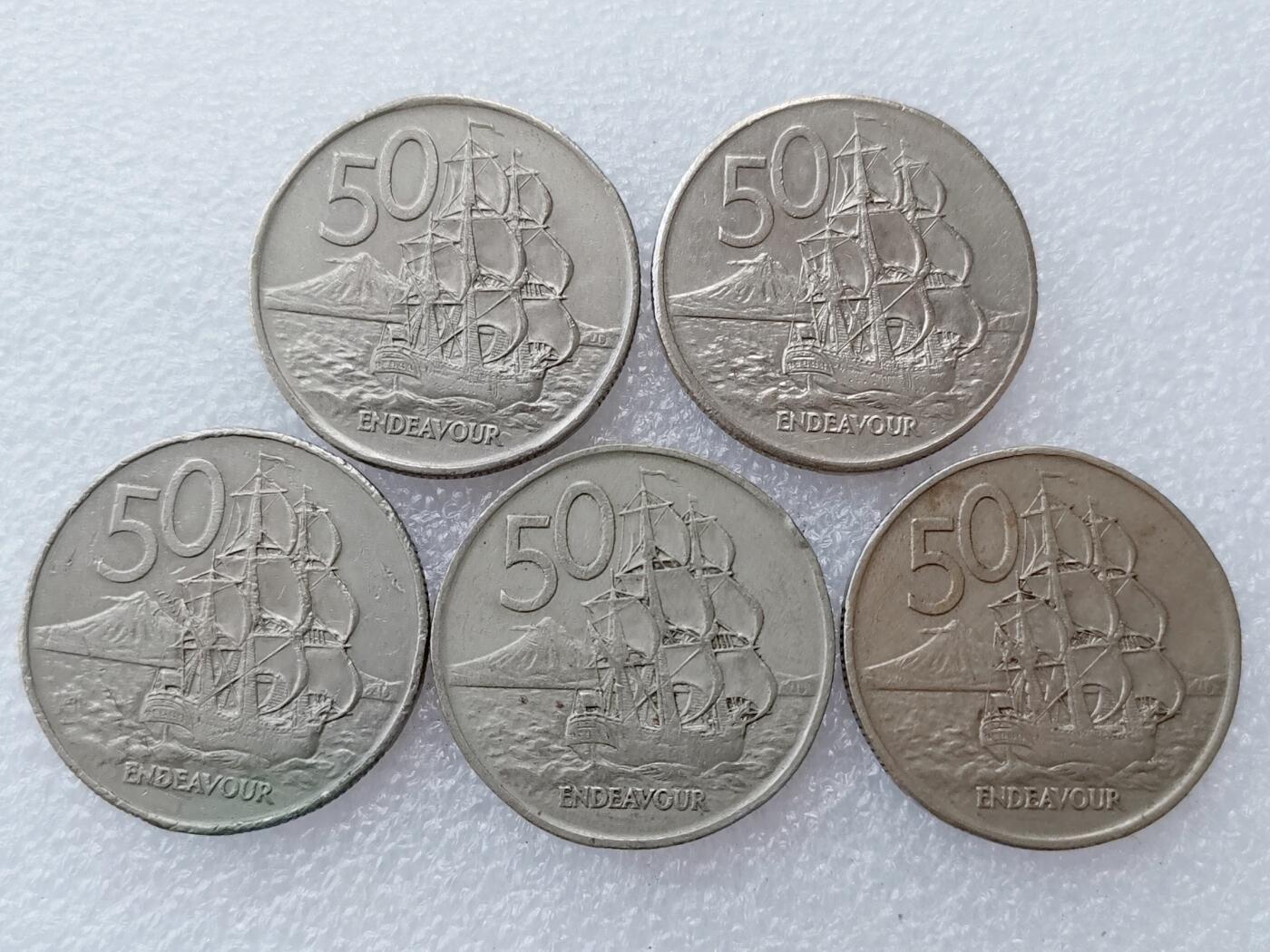 第一海外回流一元起拍收藏 散集专场 第136期. 新西兰50分 5枚