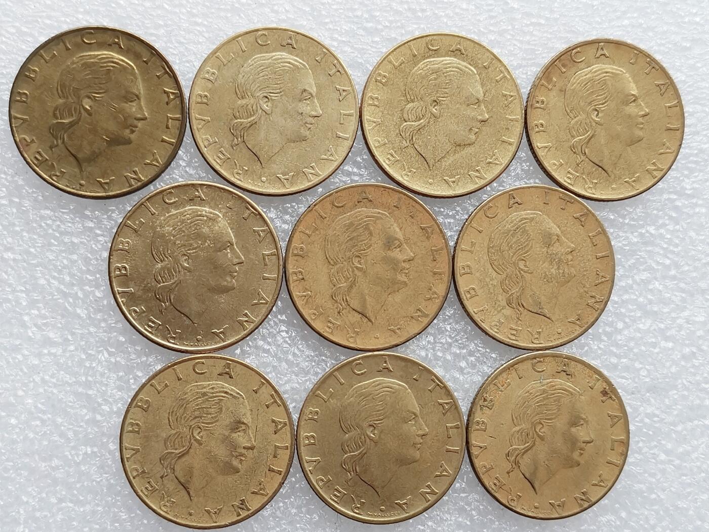 第一海外回流一元起拍收藏 散集专场 第136期. 意大利200里拉铜币 10枚