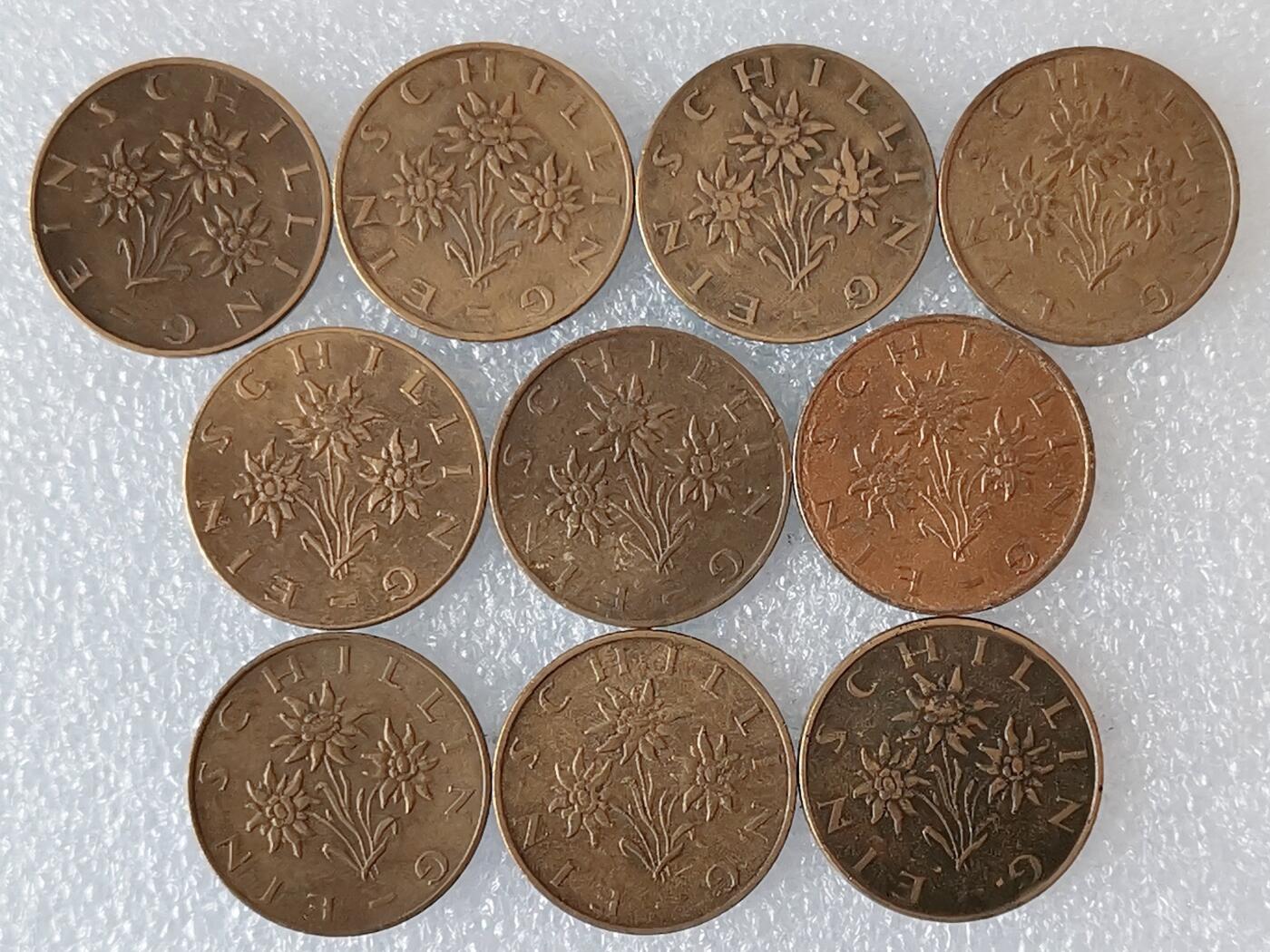 第一海外回流一元起拍收藏 散集专场 第136期. 奥地利1先令 10枚