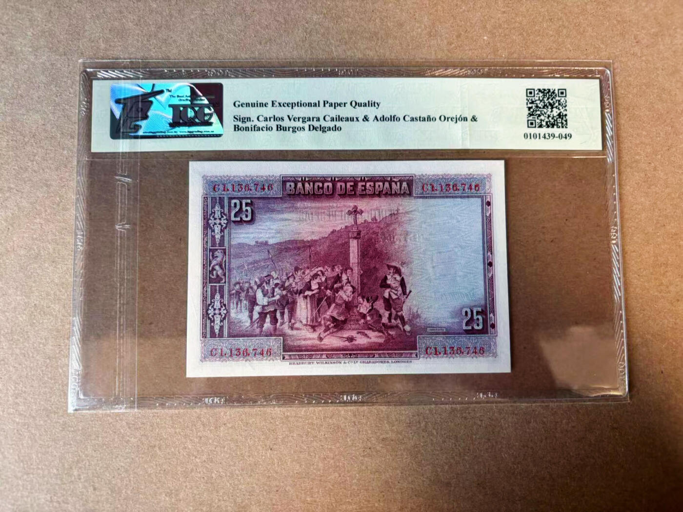 【Blue Auction】✨世界纸币精拍第575期【精】 西班牙 1928年25比塞塔 TQG66EPQ 