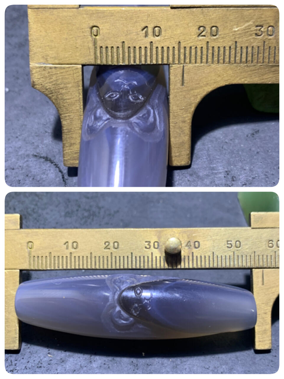 精美高玉化天眼纹巴西玛瑙手工俏色巧雕龙猫大桶珠（把件）一个