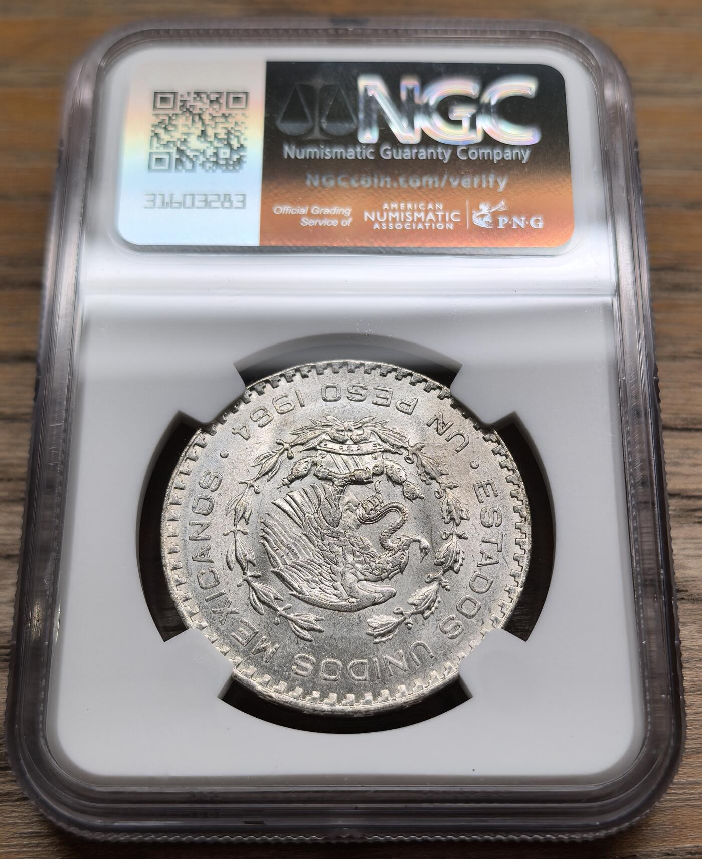 凡希社世界钱币微拍第二百八十九期 1964墨西哥比索银币NGC-MS64