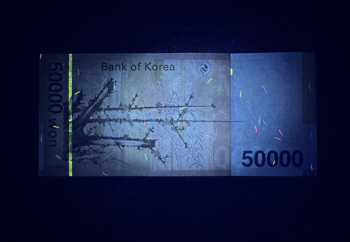 收藏联盟Quantum Auction 第390期拍卖  韩国银行ND (2009)年50000元 品相全新UNC 号码无4且为狮子号身 号码数二  申师任堂