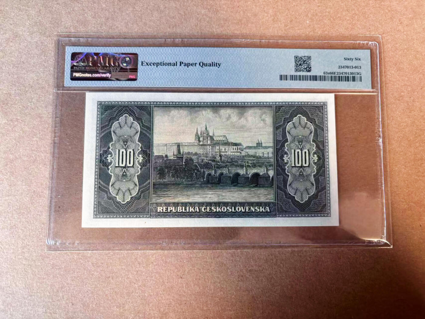 【Blue Auction】✨世界纸币精拍第575期【精】 【样钞】捷斯 1945年100克朗 BWC出品 雕刻精美 PMG66EPQ 