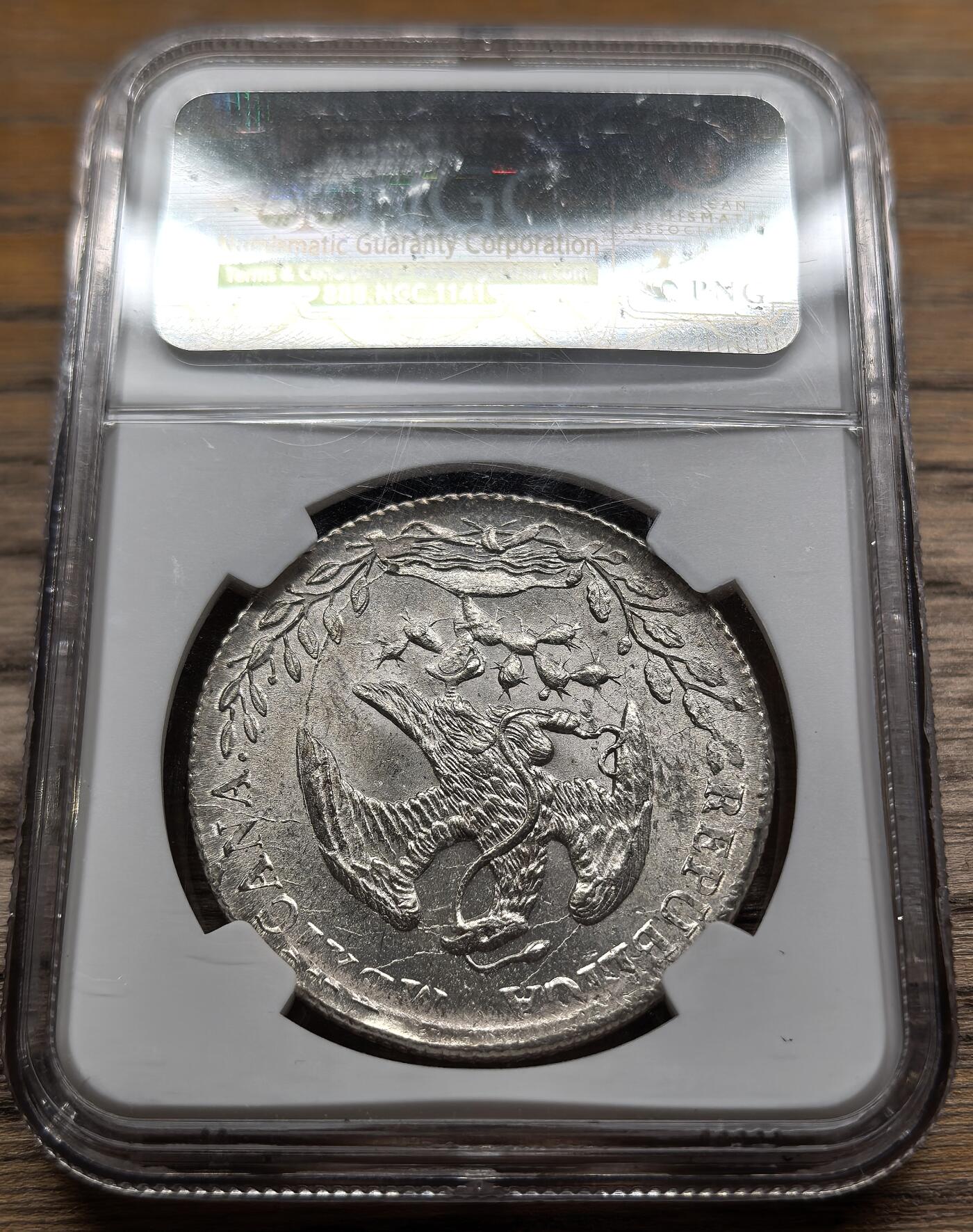 凡希社世界钱币微拍第二百八十九期 1886ZS墨西哥花边鹰洋NGC-MS64，全深打，全银光。