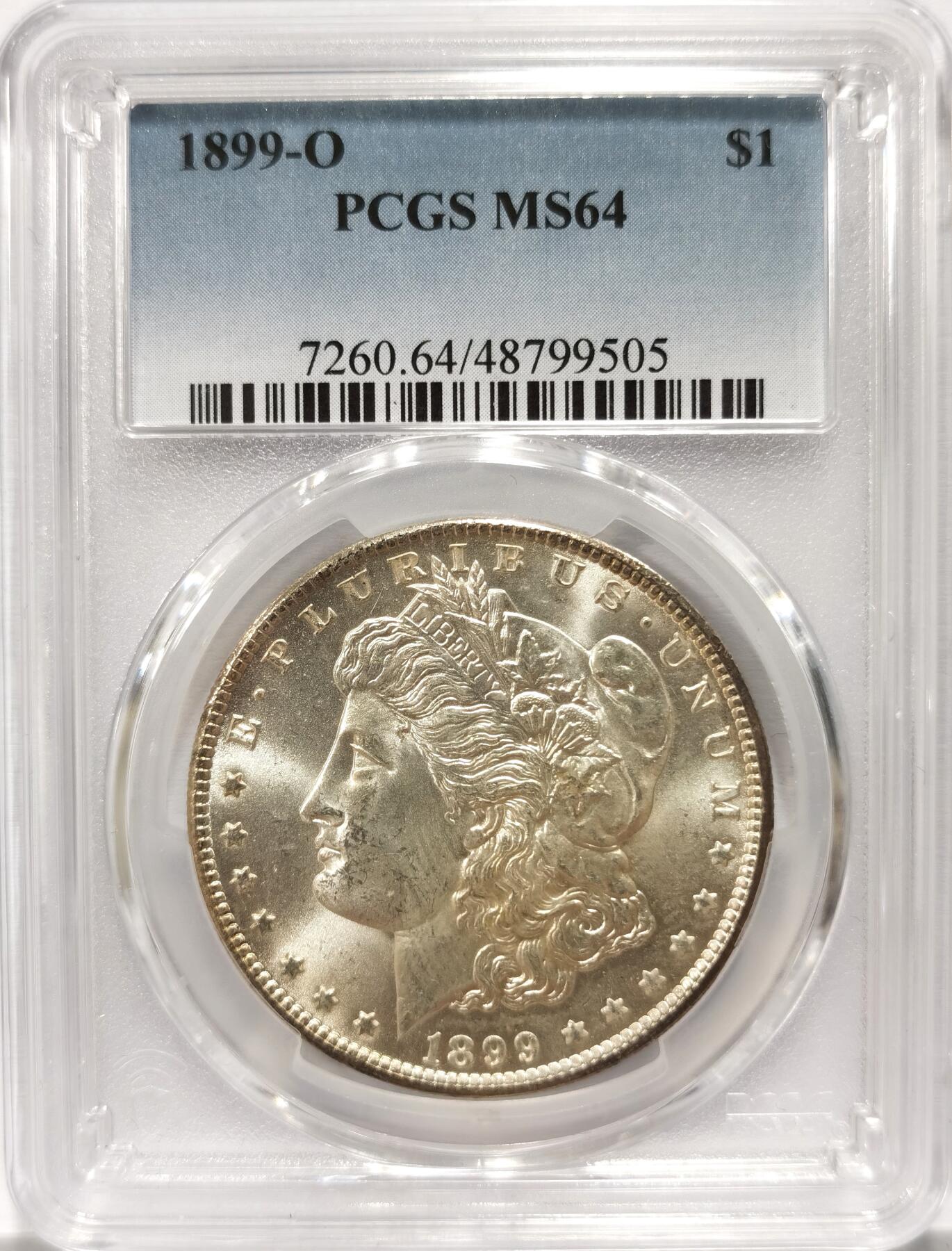 博洋堂世界钱币拍卖第099期（全场包邮） PCGS MS64 美国1899-O摩根大银币