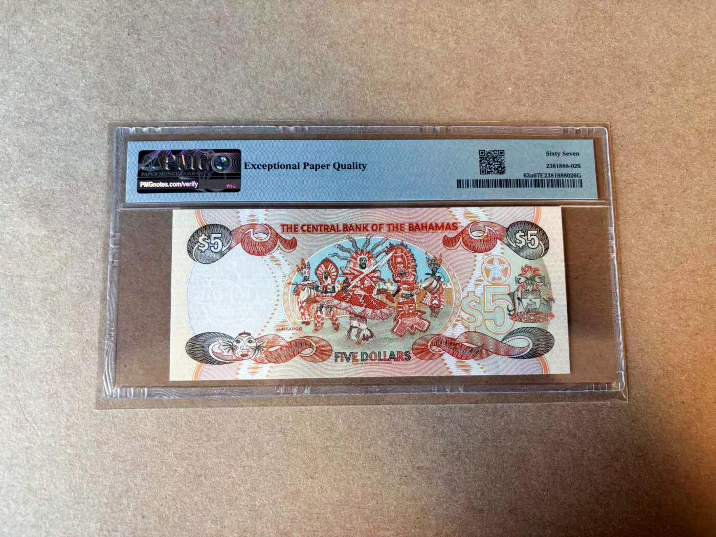【Blue Auction】✨世界纸币精拍第575期【精】 【无47】巴哈马 1997年5元 PMG67EPQ 高分