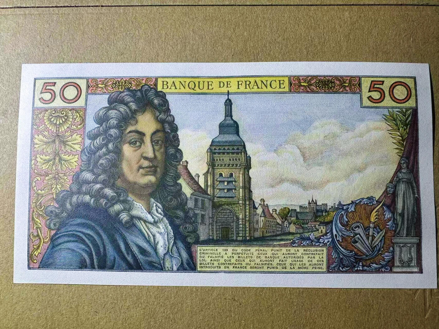 【Blue Auction】✨世界纸币精拍第575期【精】 【无47】法国 1973年50法郎 拉辛 UNC