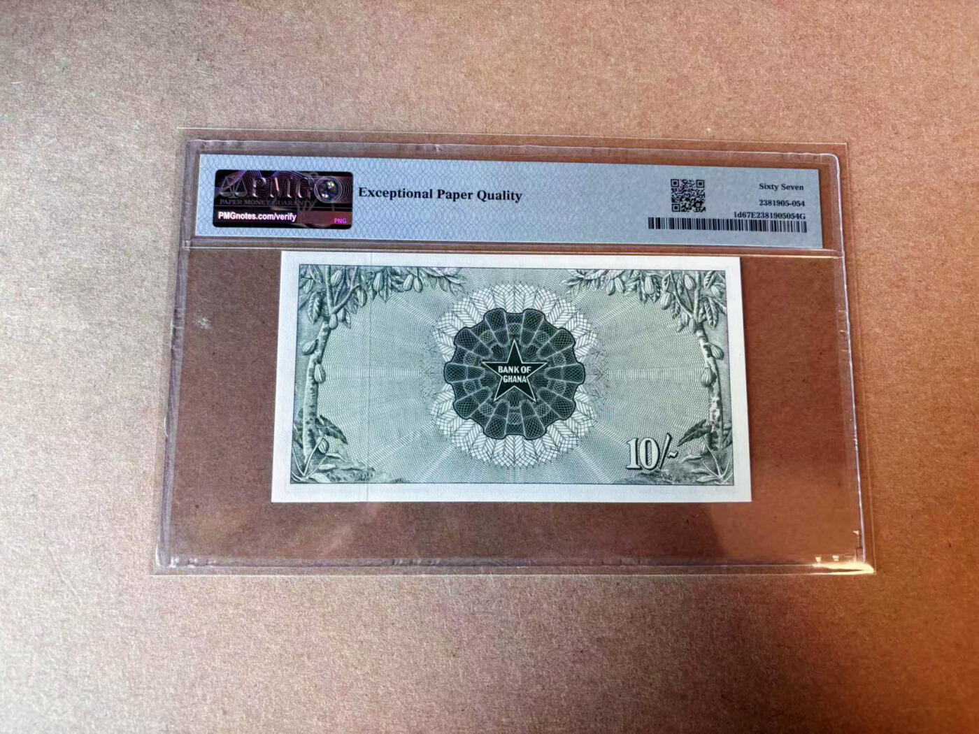 【Blue Auction】✨世界纸币精拍第575期【精】 【B/1冠】加纳 1965年10塞地 PMG65EPQ