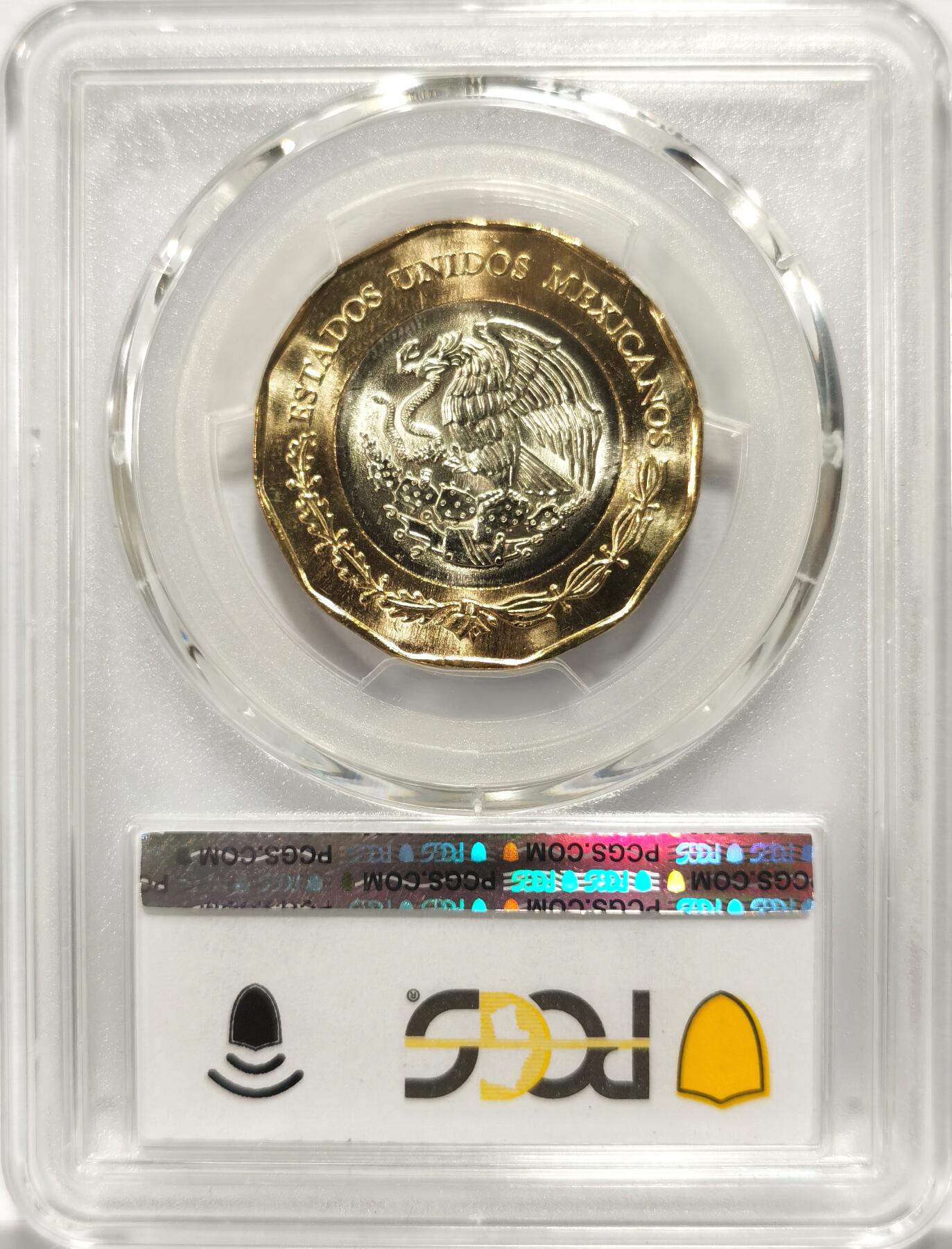 博洋堂世界钱币拍卖第099期（全场包邮） PCGS MS67 墨西哥2022年美墨建立外交关系200周年20比索双金属纪念币