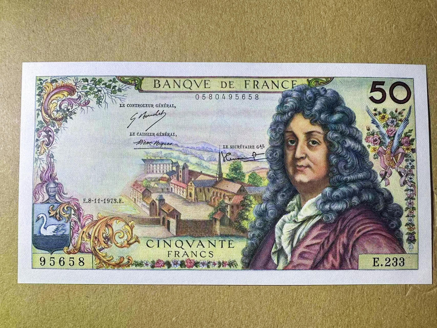 【Blue Auction】✨世界纸币精拍第575期【精】 【无47】法国 1973年50法郎 拉辛 UNC