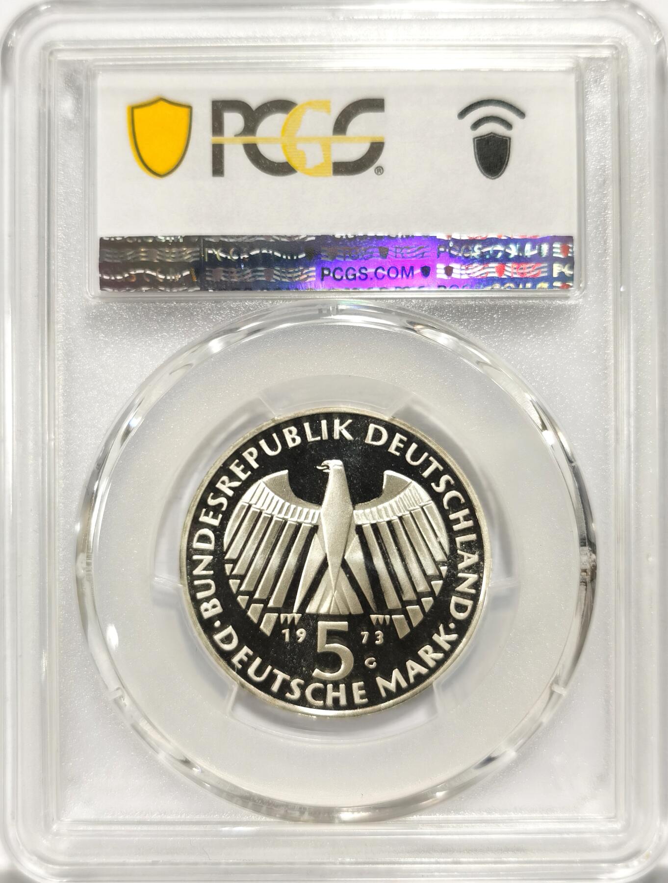 博洋堂世界钱币拍卖第099期（全场包邮） PCGS PR69DCAM 联邦德国1973年法兰克福议会125周年5马克精制银币