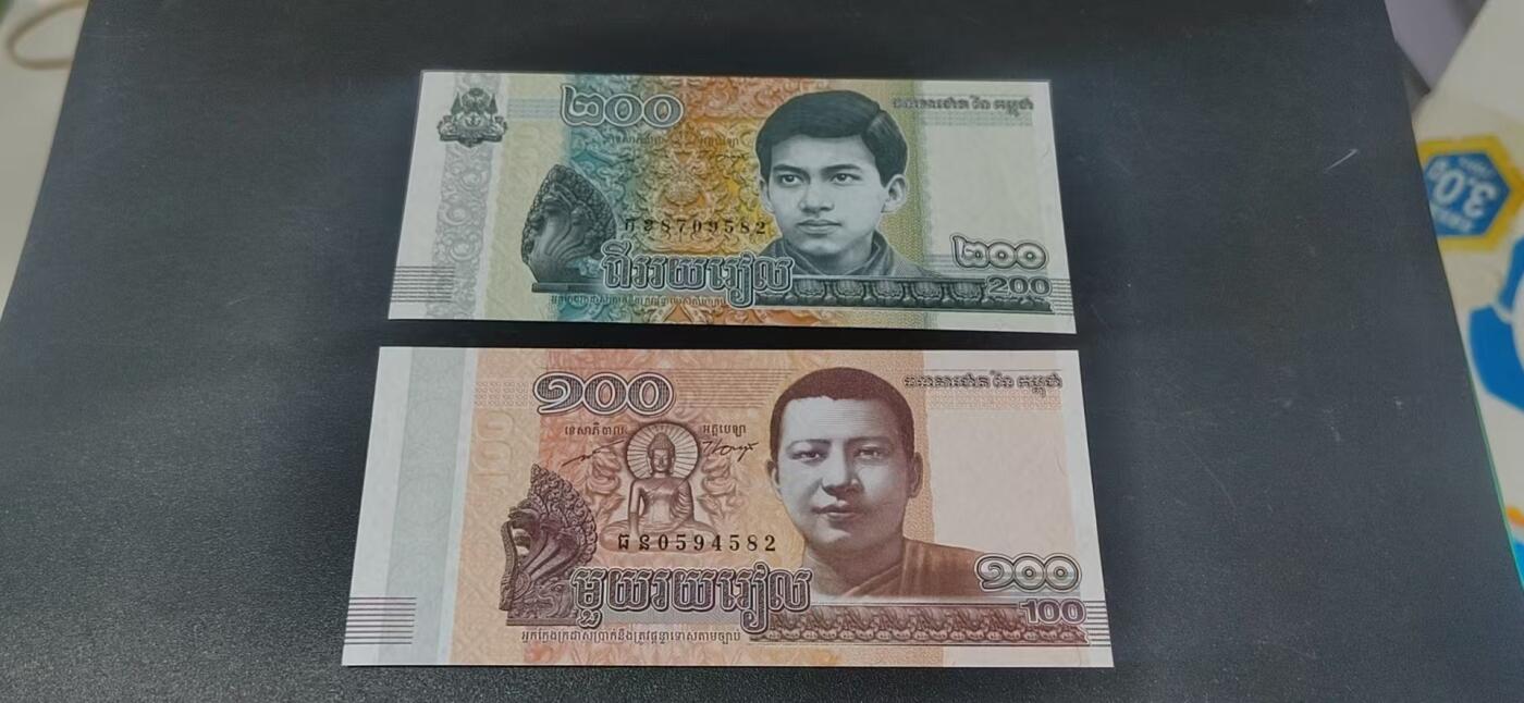 外币专场，地图升级版 🔥2张🔥柬埔寨    瑞尔  2张，地图升级版，护币袋上有国家地图和国家简介、国旗等！扫护币袋上二维码，可详细了解国家简介！