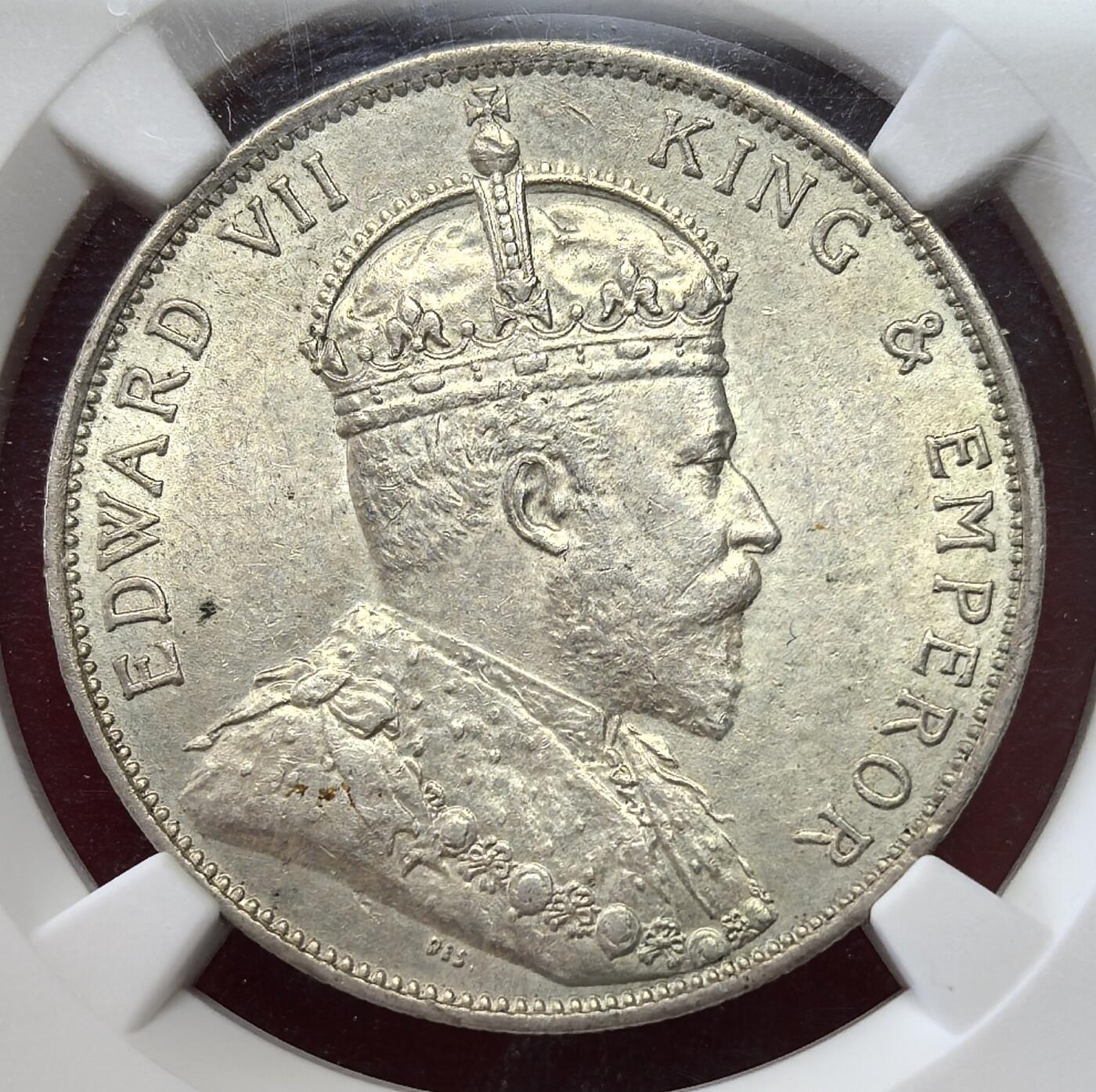 凡希社世界钱币微拍第二百八十九期 1905香港爱德华七世半圆银币NGC-MS62(视频参考)