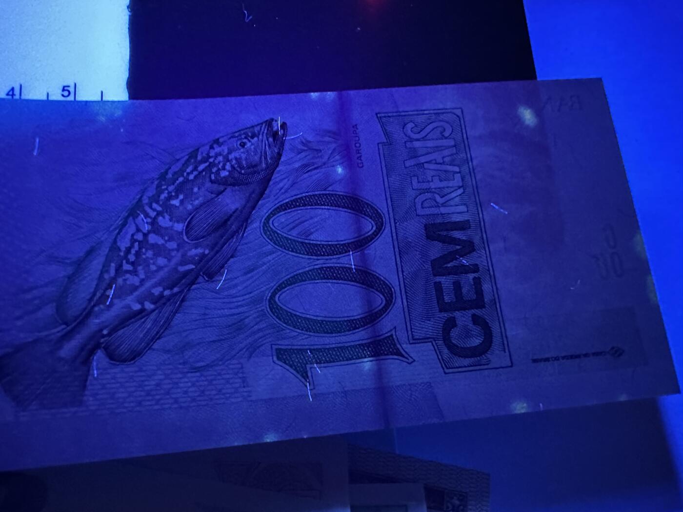 《外钞收藏家》第四百三十七期 巴西100旧版纸币（石斑鱼） UNC-，轻微受潮（有几处受潮点）