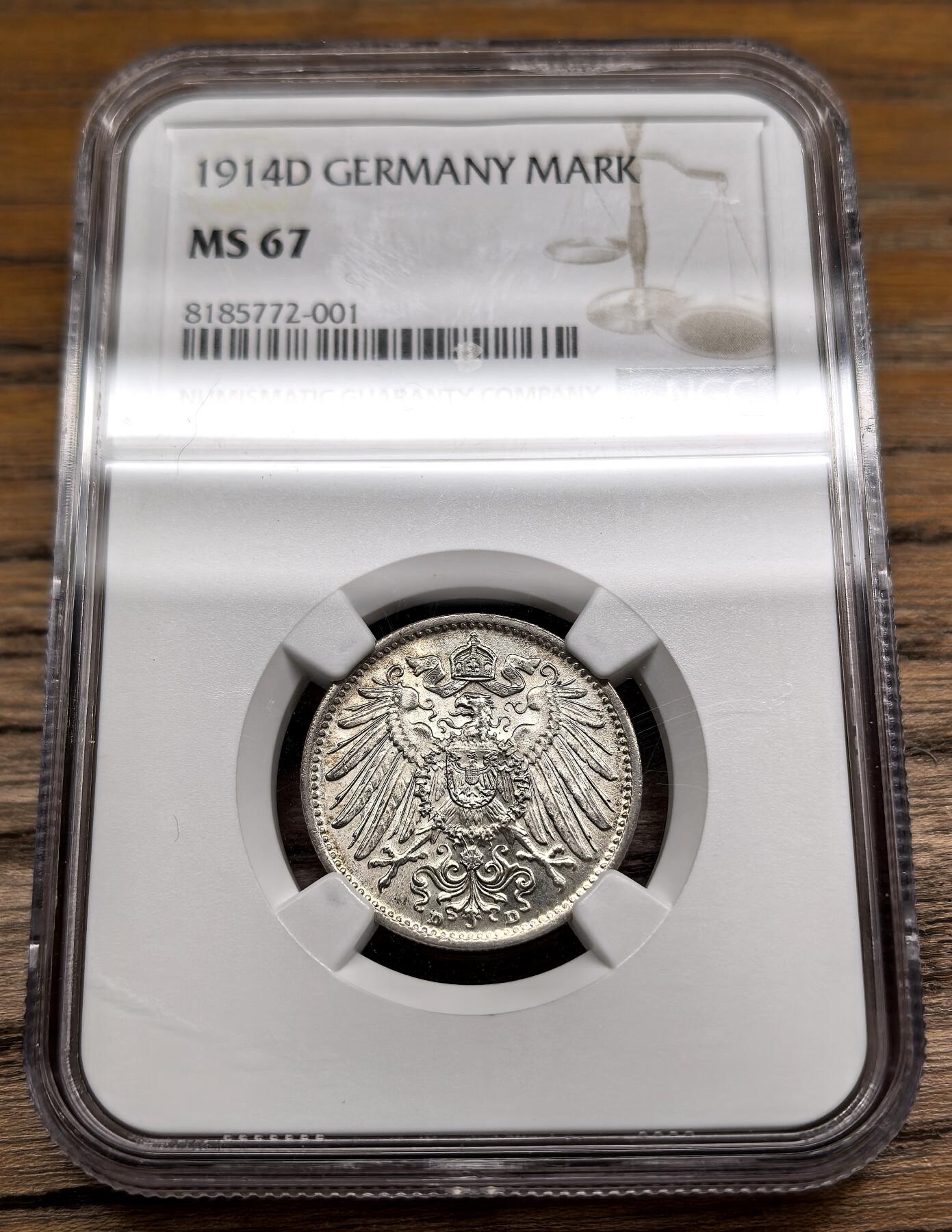 凡希社世界钱币微拍第二百八十九期 1914D德意志帝国银马克NGC-MS67高分难得！