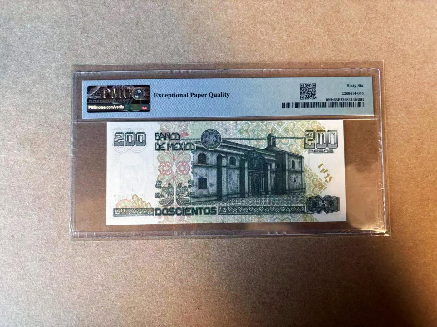【Blue Auction】✨世界纸币精拍第575期【精】 墨西哥 1996年200比索 PMG66EPQ 