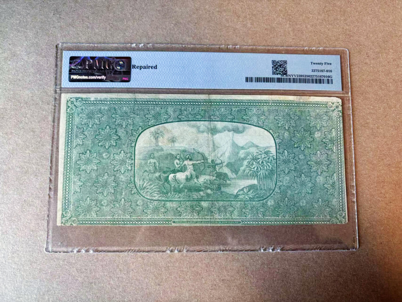 【Blue Auction】✨世界纸币精拍第575期【精】 【53小号 带签名】美国 纽约州 18XX年100 Units PMG25 人马座 