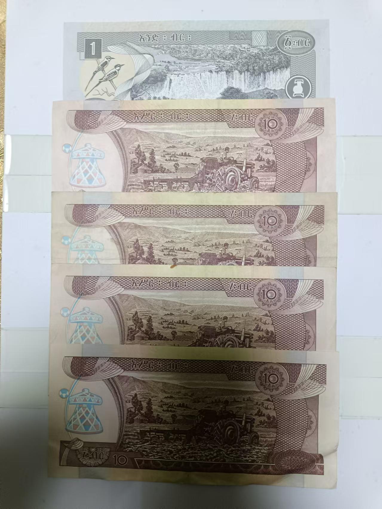 【20241111】非全新纸币第185场 埃塞俄比亚5张纸币