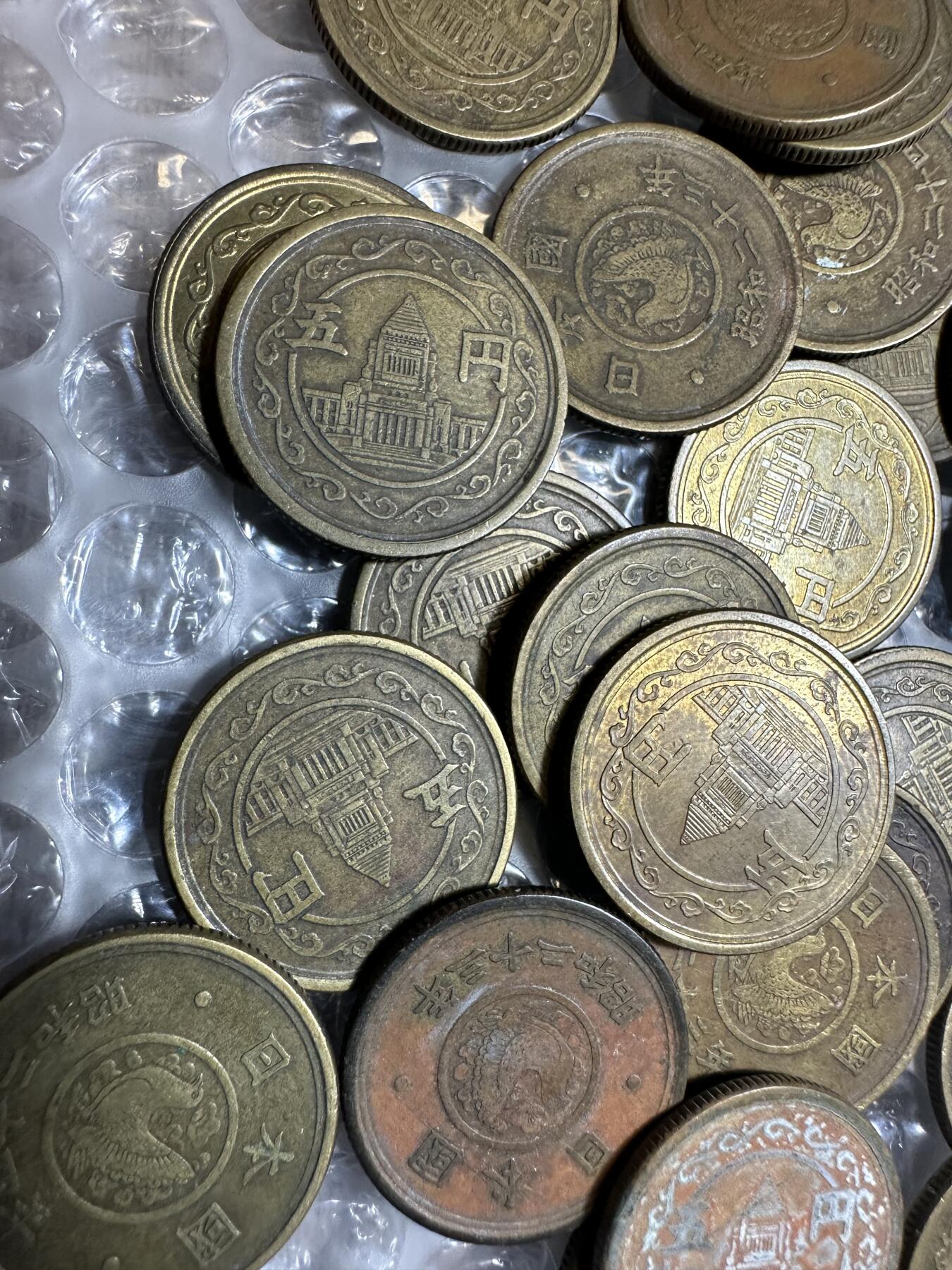批量日本钱币，章 日本昭和时期黄铜五円29枚