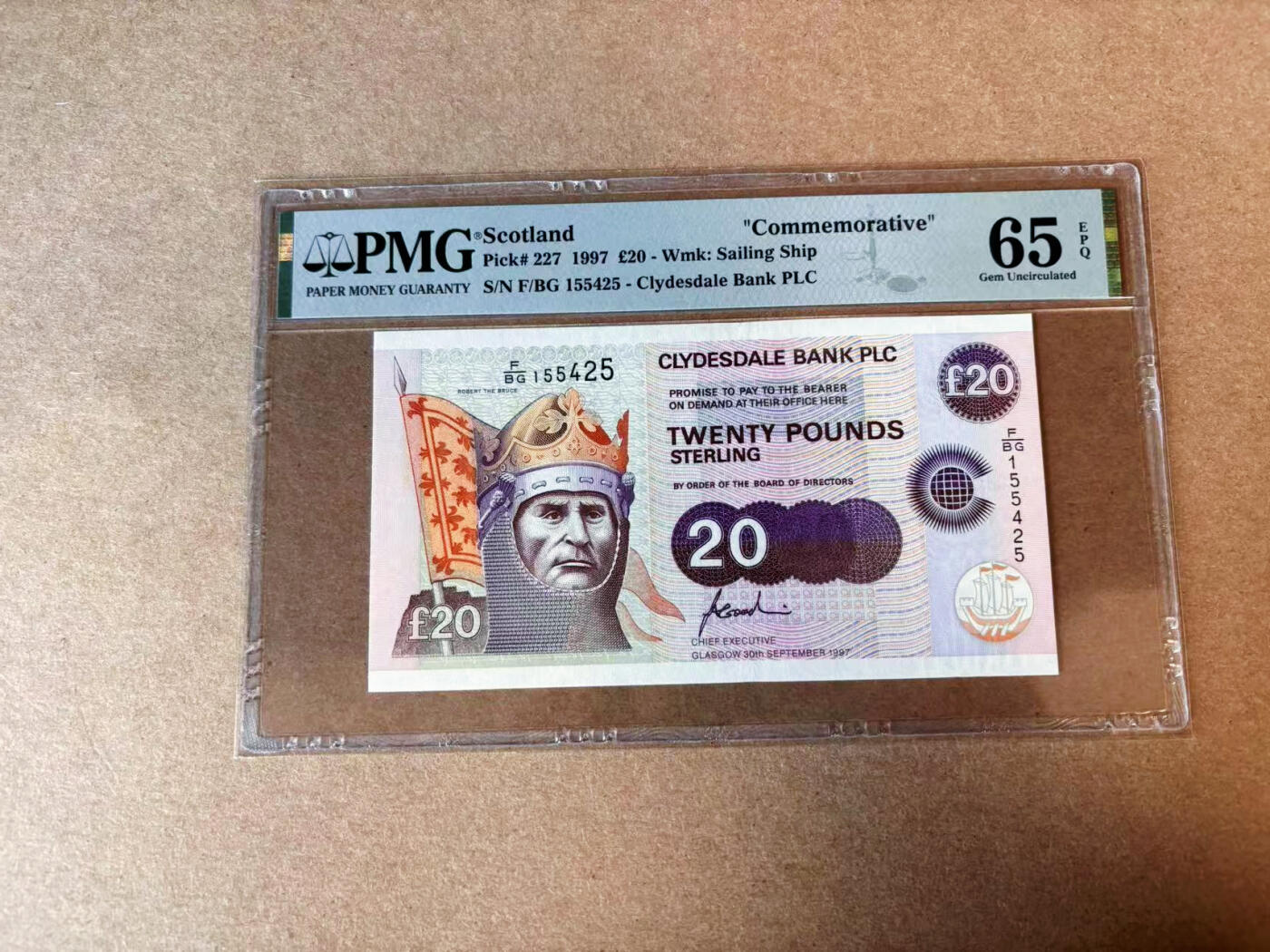 【Blue Auction】✨世界纸币精拍第576期【精】 苏格兰 1997年20镑 PMG65EPQ 纪念钞 