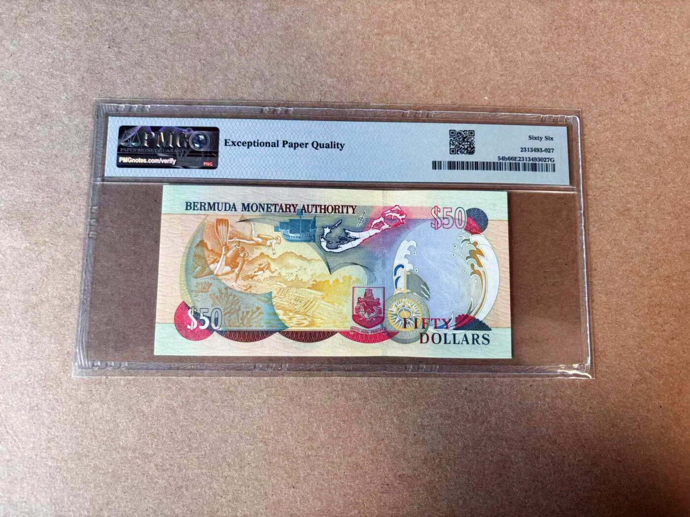 【Blue Auction】✨世界纸币精拍第576期【精】 【174小号】百慕大 2007年50元 女王 PMG66EPQ 