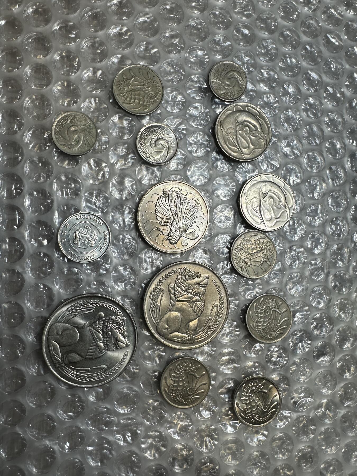 批量日本钱币，章 新加坡币14枚