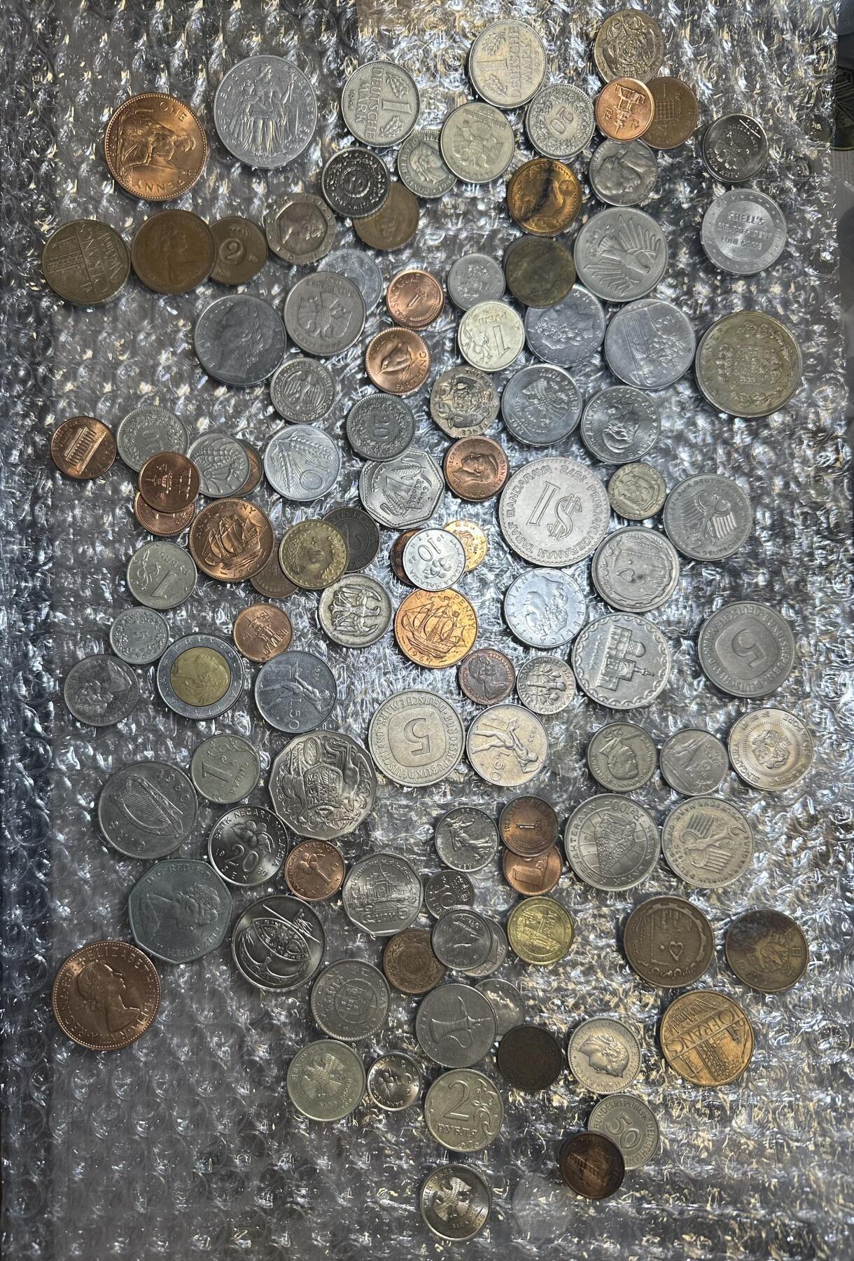 批量日本钱币，章 批量外币110枚，各种品种