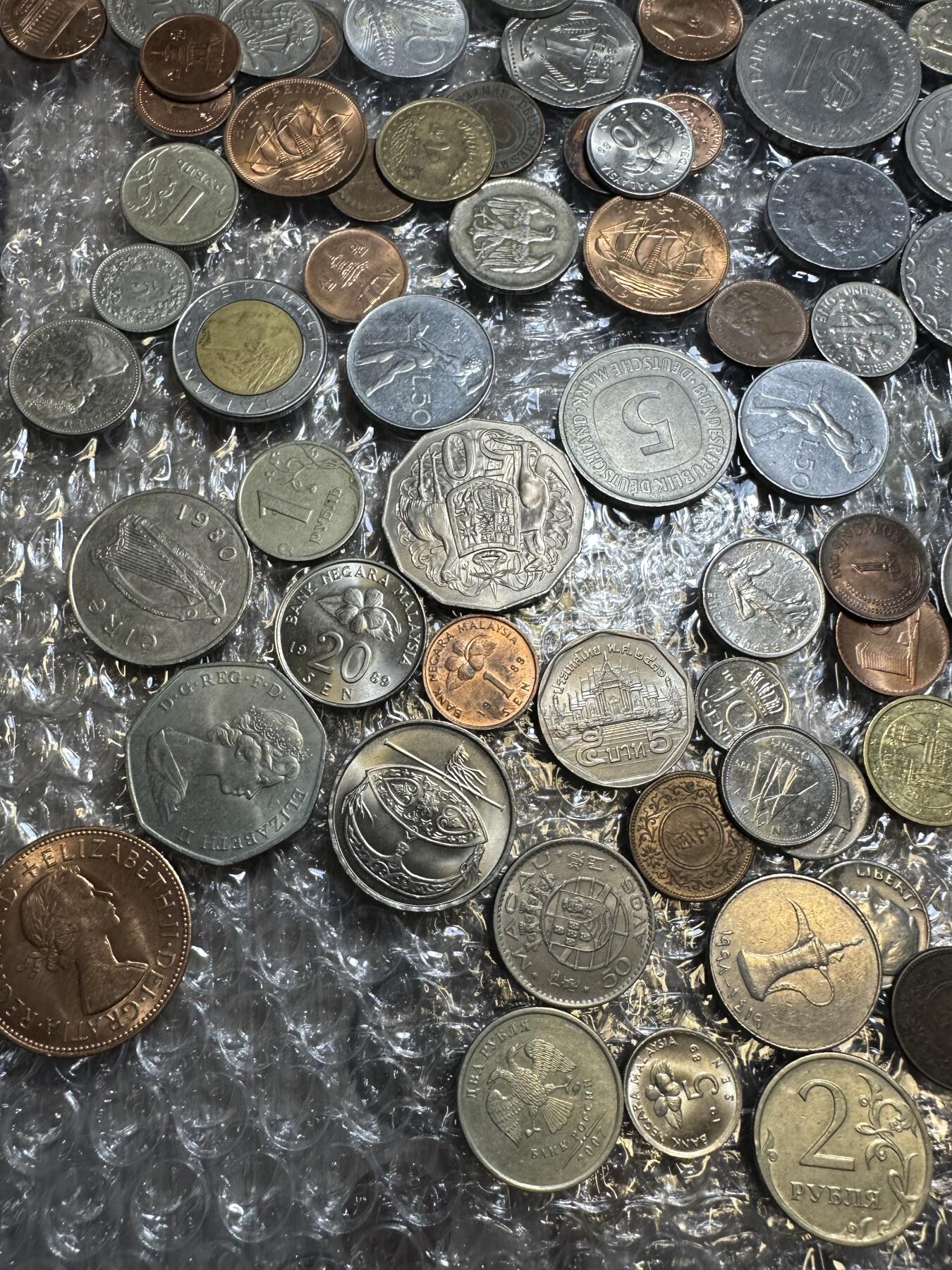 批量日本钱币，章 批量外币110枚，各种品种