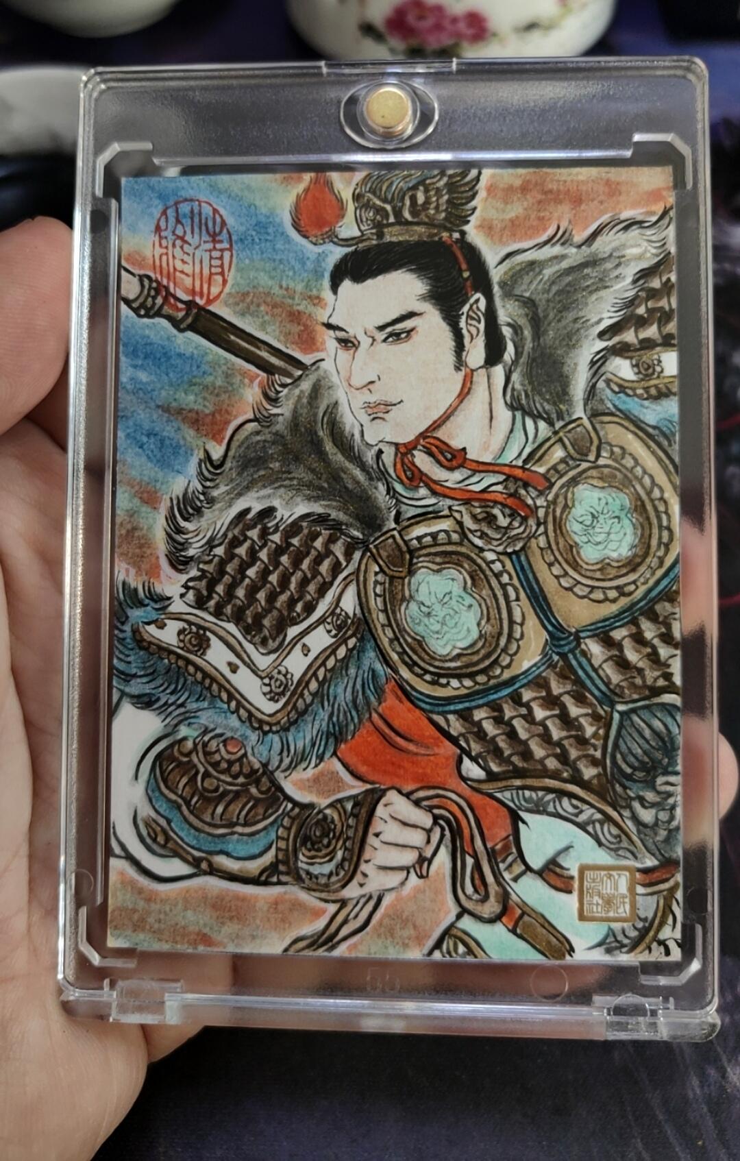 寒风凛冽，清风做伴，卡风来袭 卢艺丰 人文手绘卡 三国第一猛男吕布！
