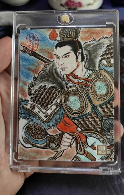 寒风凛冽，清风做伴，卡风来袭 - 卢艺丰 人文手绘卡 三国第一猛男吕布！