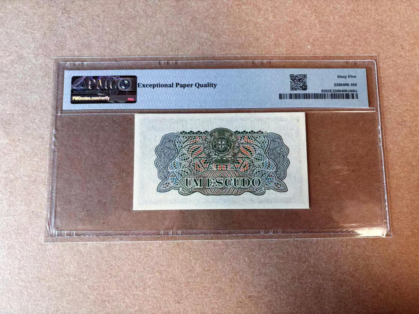 【Blue Auction】✨世界纸币精拍第576期【精】 莫桑比克 1944年1埃斯库多 BWC出品 PMG65EPQ 
