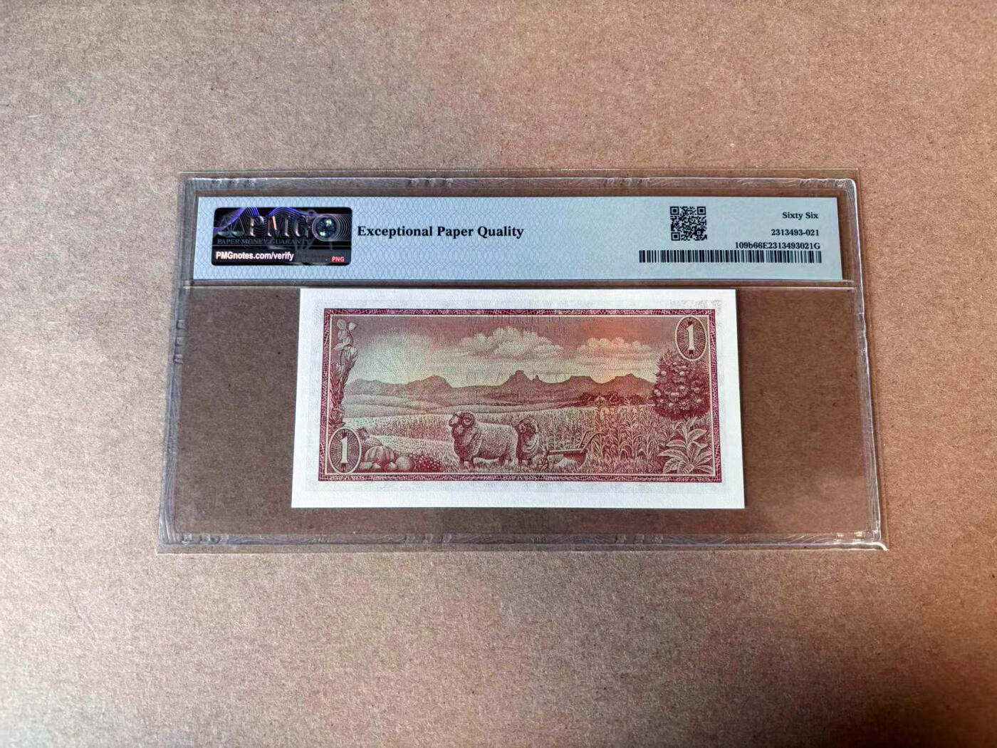 【Blue Auction】✨世界纸币精拍第576期【精】 南非 1967年1兰特 PMG66EPQ 