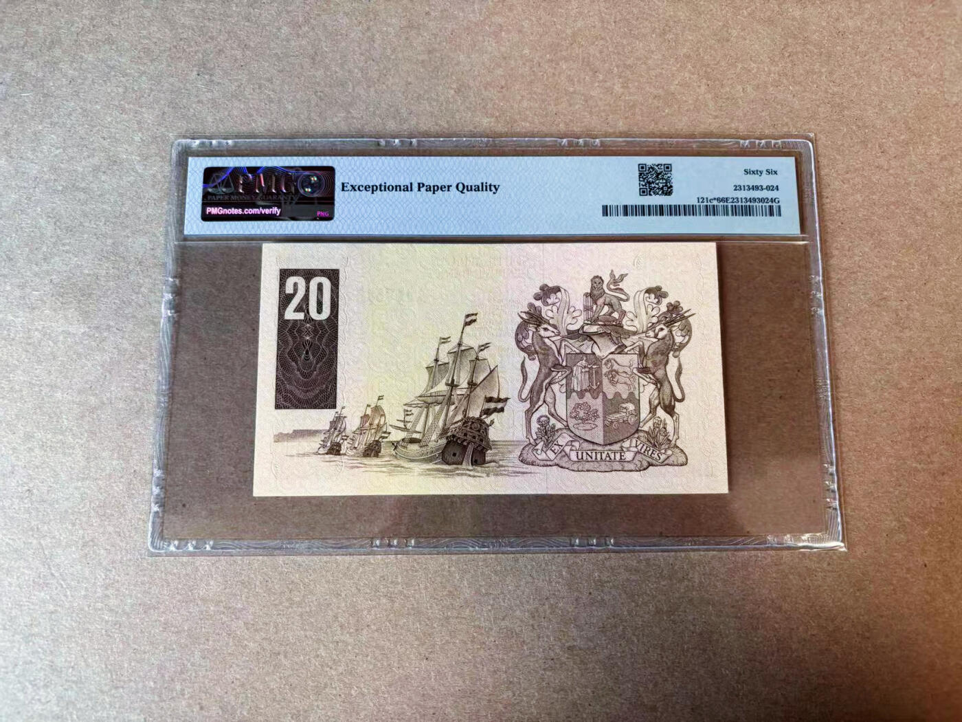 【Blue Auction】✨世界纸币精拍第576期【精】 【补号】南非 1982-85年20兰特 PMG66EPQ 
