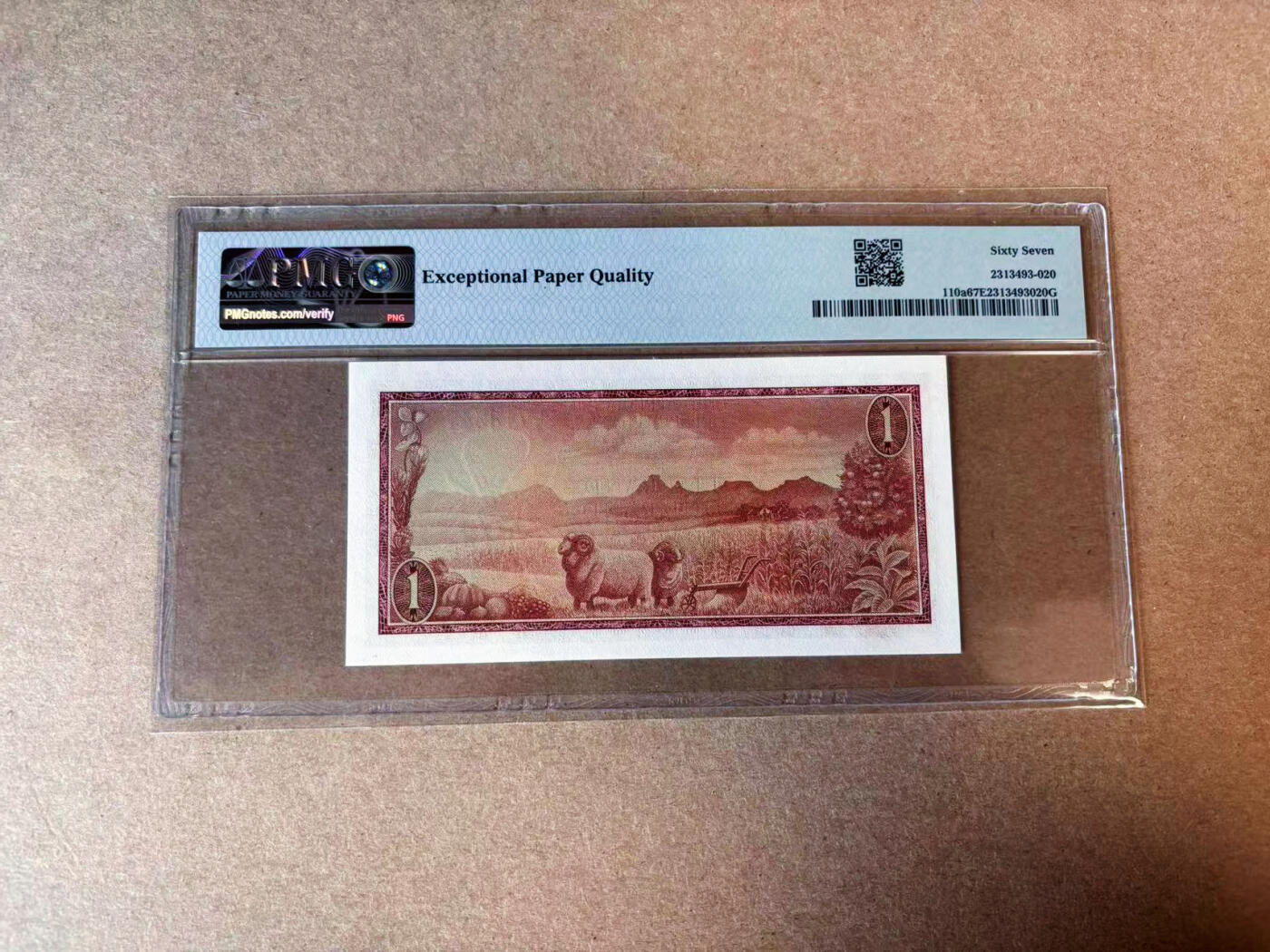 【Blue Auction】✨世界纸币精拍第576期【精】 南非 1967年1兰特 PMG67EPQ 高分