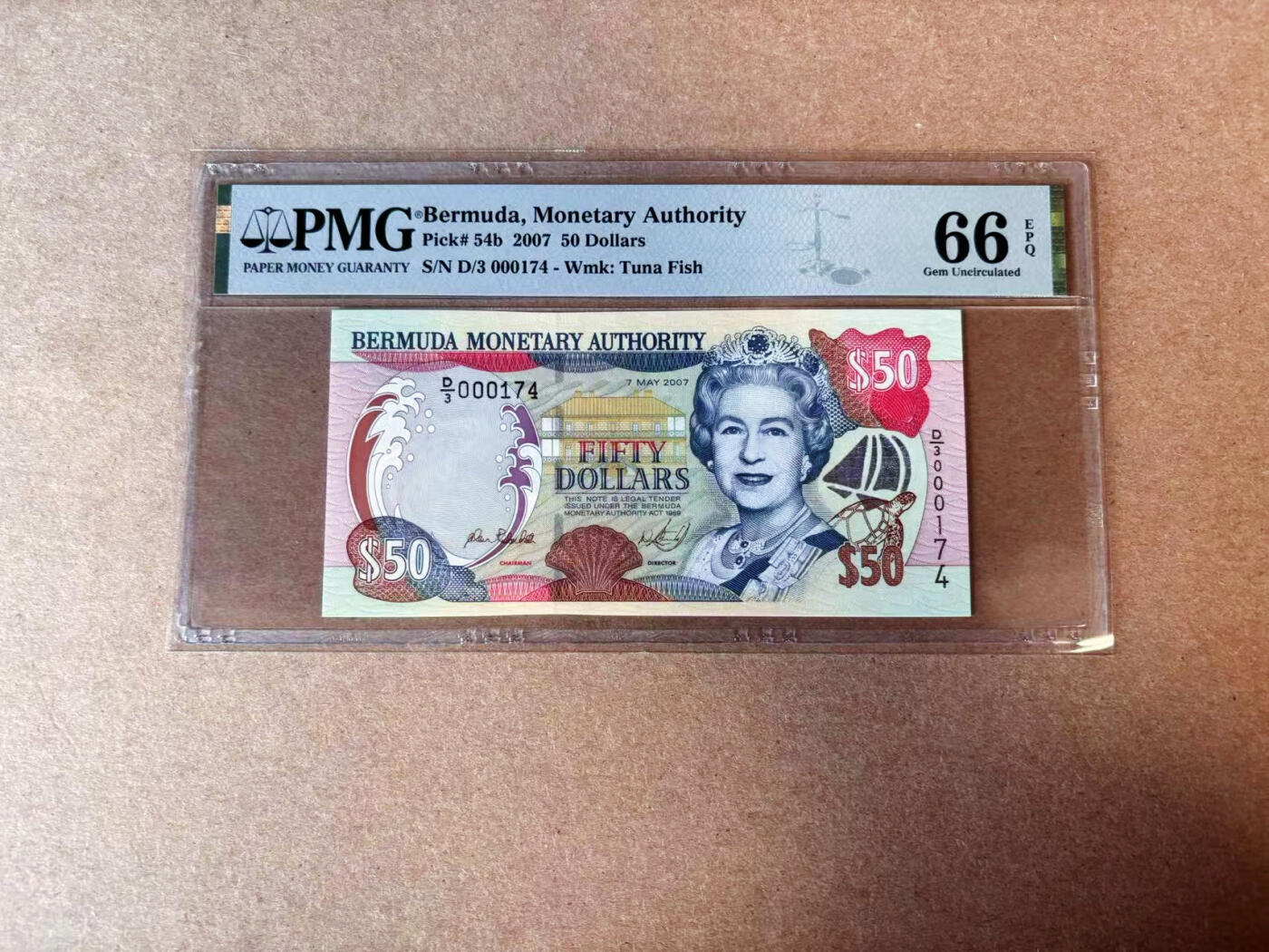 【Blue Auction】✨世界纸币精拍第576期【精】 【174小号】百慕大 2007年50元 女王 PMG66EPQ 