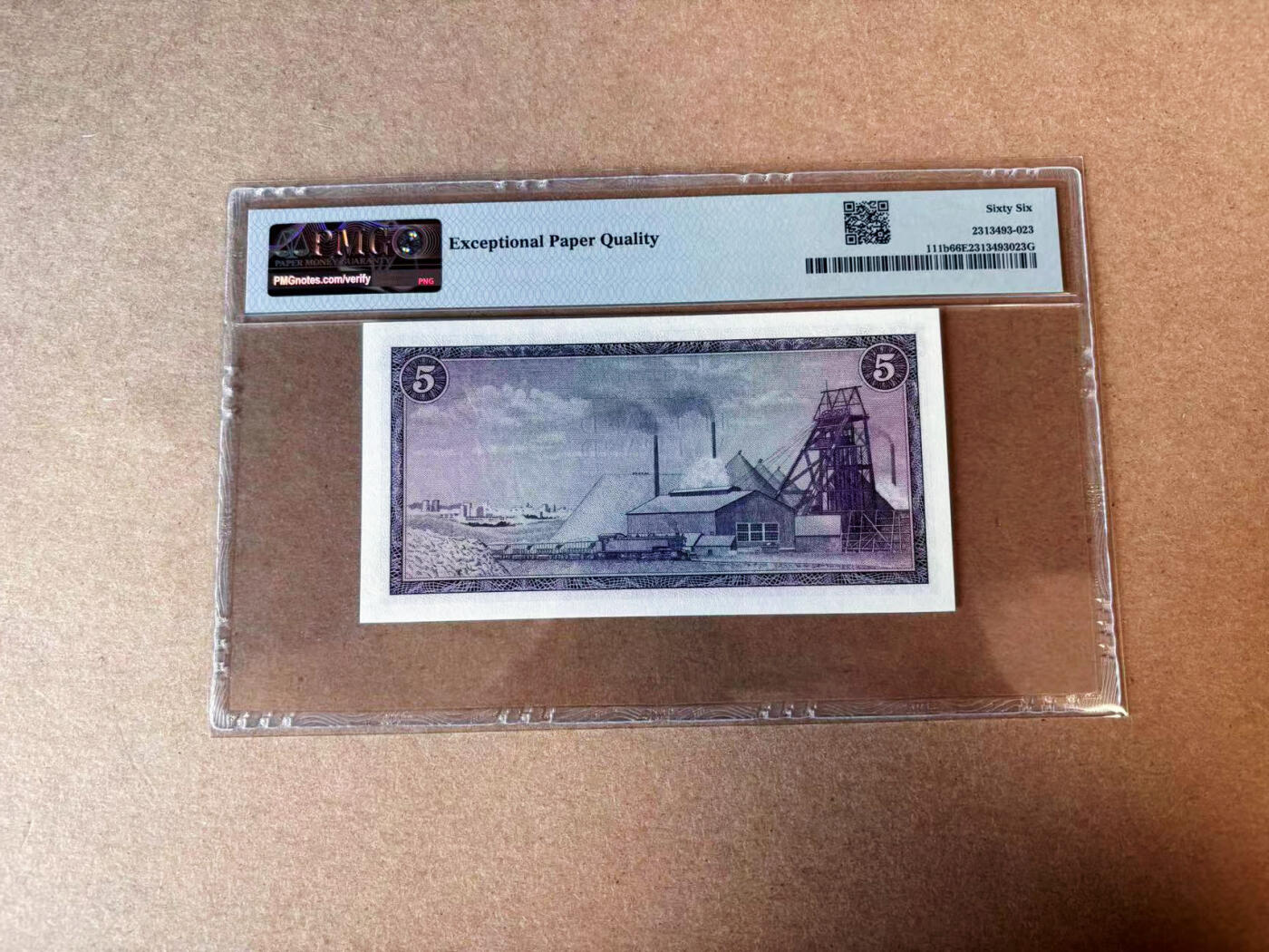 【Blue Auction】✨世界纸币精拍第576期【精】 【555豹子号】南非 1967-74年5兰特 PMG66EPQ 
