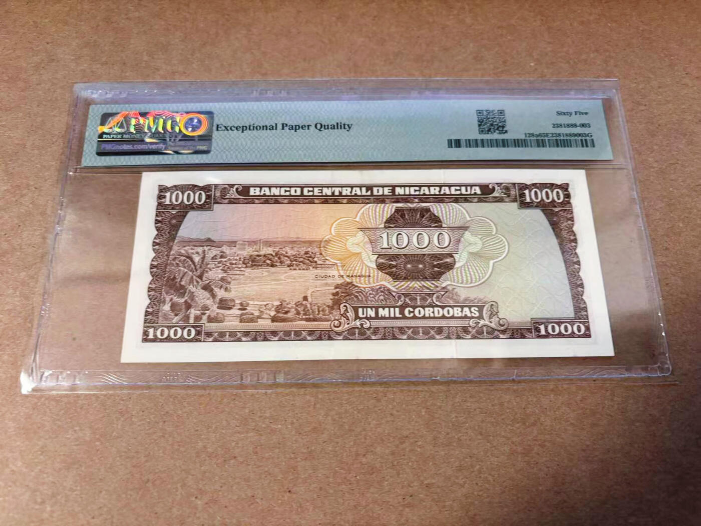 【Blue Auction】✨世界纸币精拍第577期【精】 尼加拉瓜 1972年1000科多巴 PMG65EPQ 
