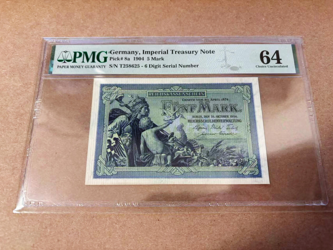【Blue Auction】✨世界纸币精拍第577期【精】 【a版无47】德国 1904年5马克 PMG64