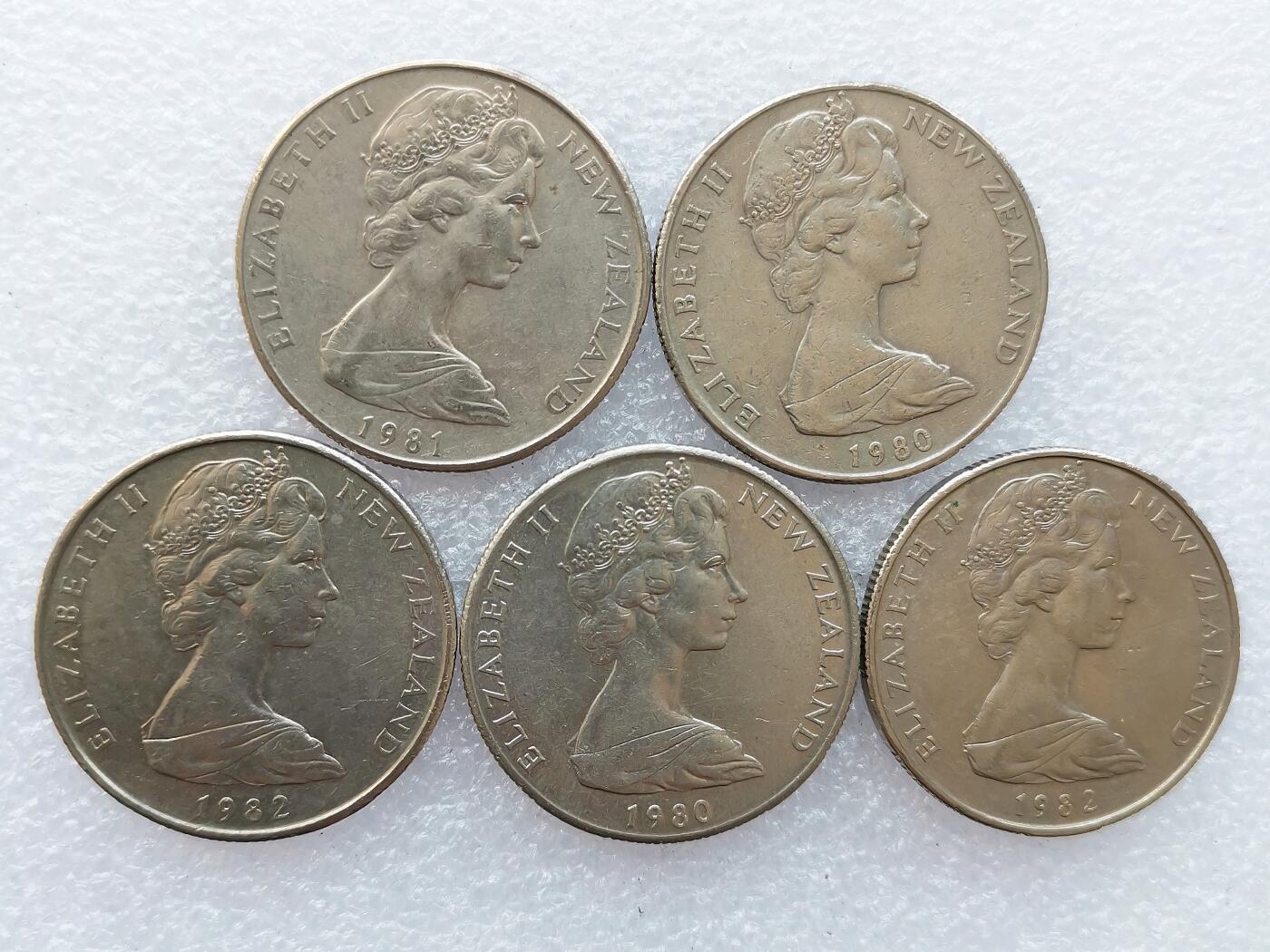 第一海外回流一元起拍收藏 散集专场 第138期 新西兰80年代50分 5枚