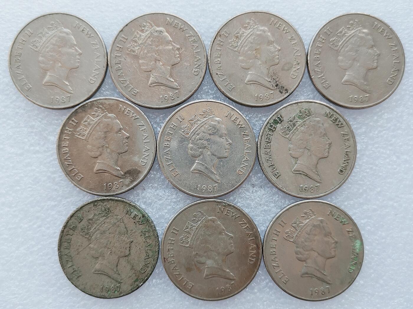 第一海外回流一元起拍收藏 散集专场 第138期 新西兰1987年几维鸟20分 10枚