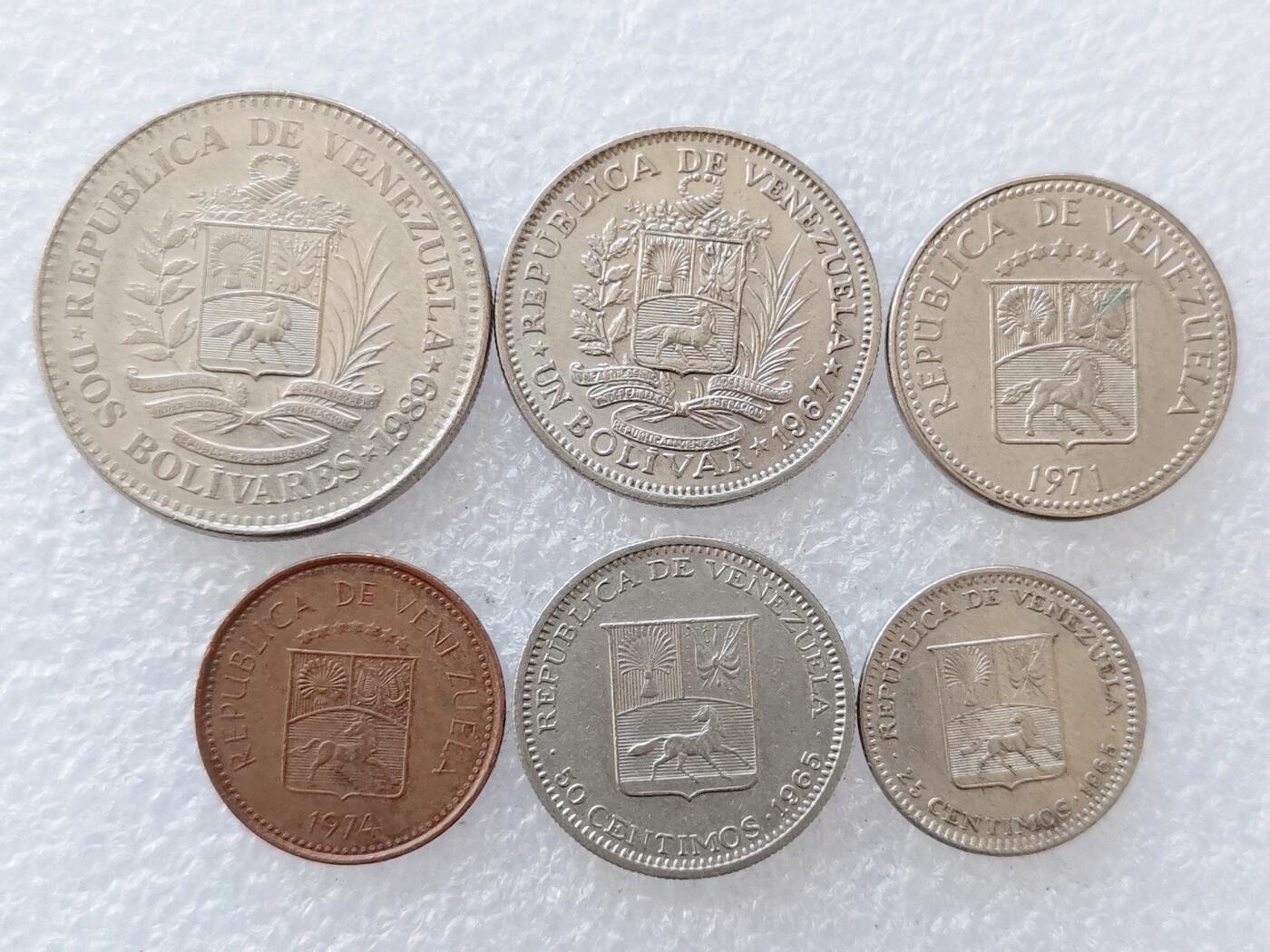 第一海外回流一元起拍收藏 散集专场 第138期 委内瑞拉硬币 6枚