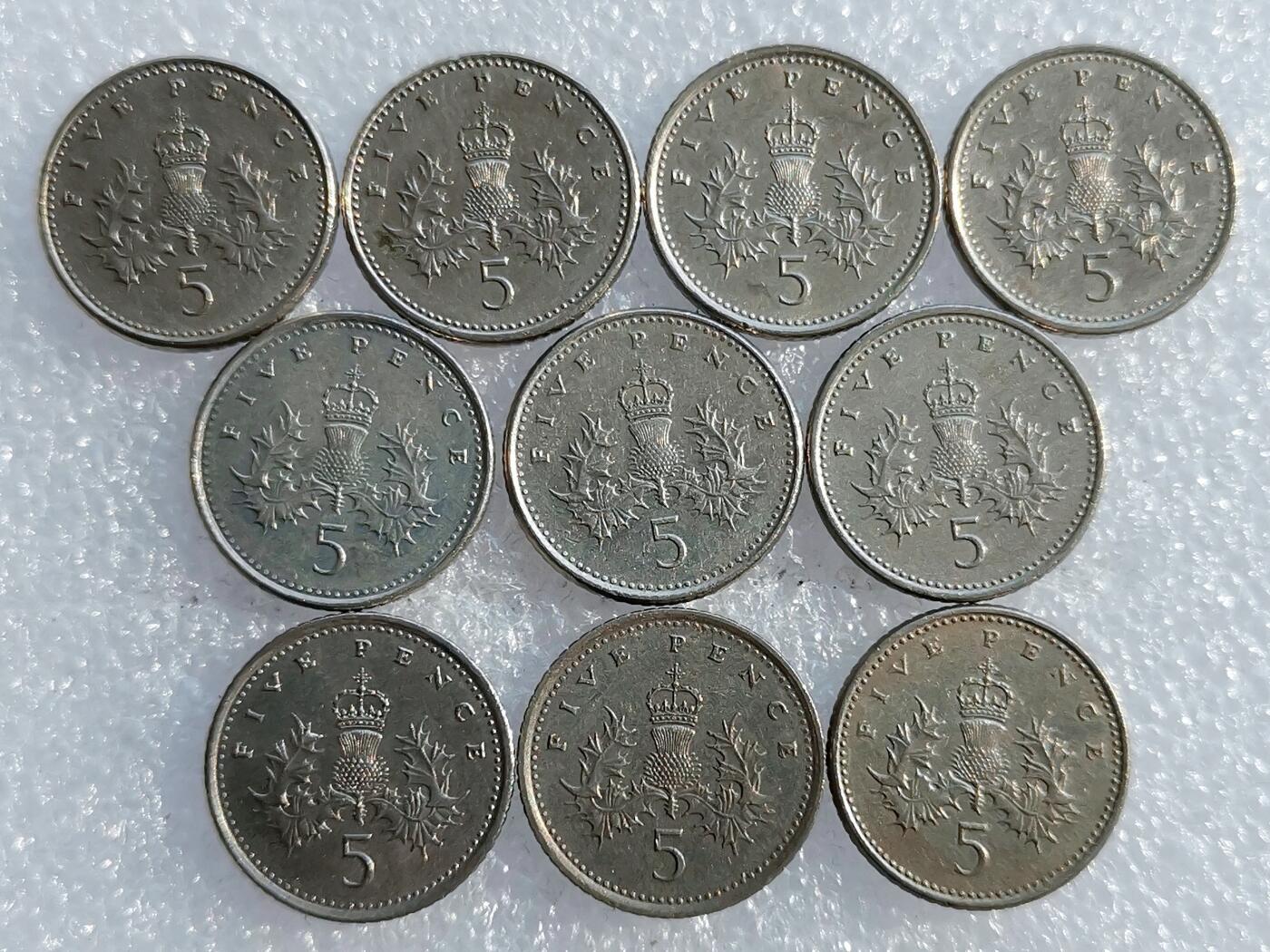 第一海外回流一元起拍收藏 散集专场 第138期 英国5便士 小版 10枚