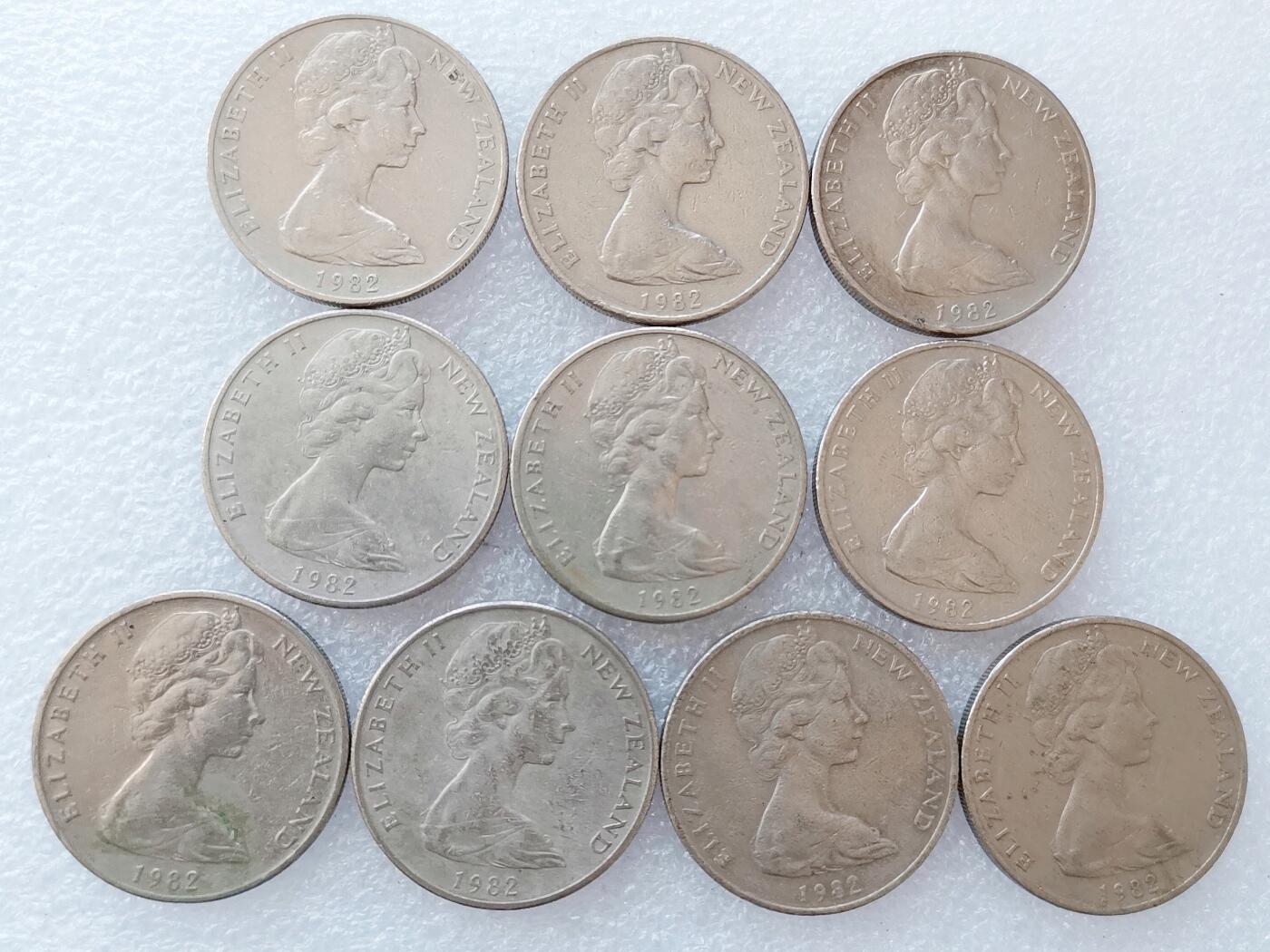 第一海外回流一元起拍收藏 散集专场 第138期 新西兰1982年几维鸟20分 10枚