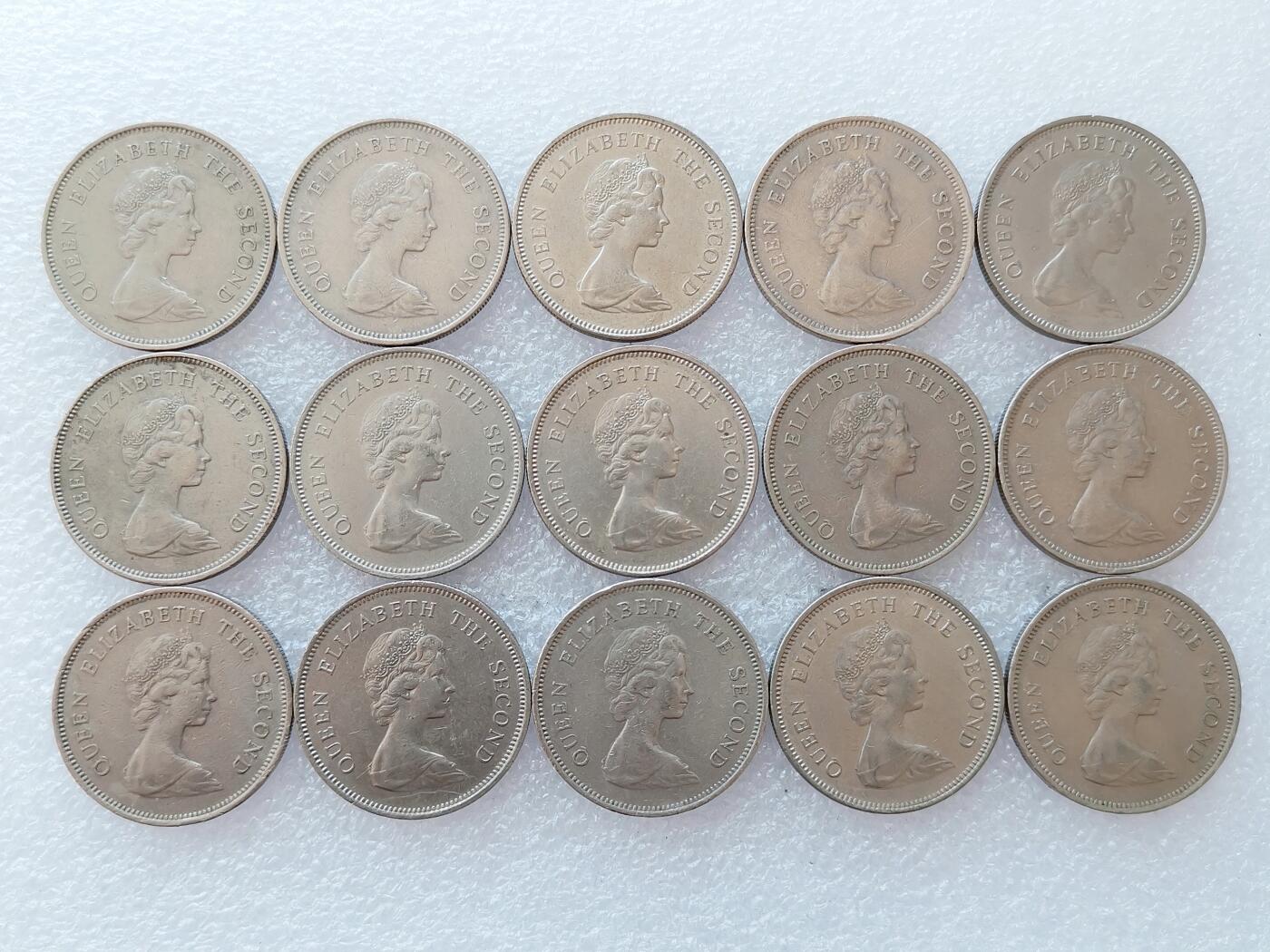 第一海外回流一元起拍收藏 散集专场 第138期 香港1978年1元硬币 壹圆钱币 花冠英女王头像版25mm 15枚