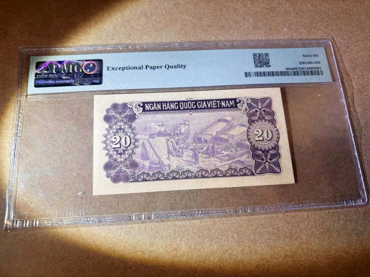 【Blue Auction】✨世界纸币精拍第577期【精】 【a版无47】越南 1951年20盾 PMG66EPQ 胡志明