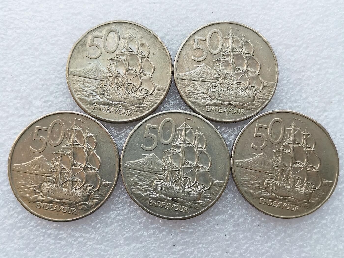 第一海外回流一元起拍收藏 散集专场 第138期 新西兰80年代50分 5枚