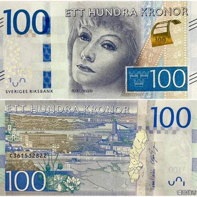 【欧洲】全新UNC 瑞典100克朗纸币 葛丽泰·嘉宝 2015年 单张 - 【欧洲】全新UNC 瑞典100克朗纸币 葛丽泰·嘉宝 2015年 单张